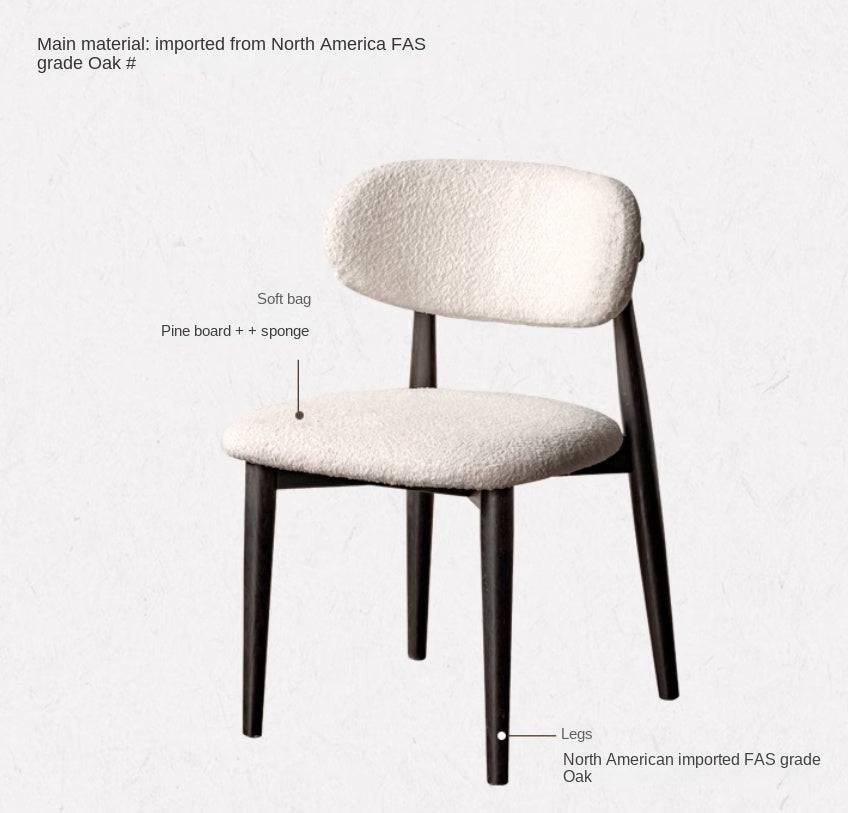 4 pcs Oak Solid Wood Modern Soft Dining Chair