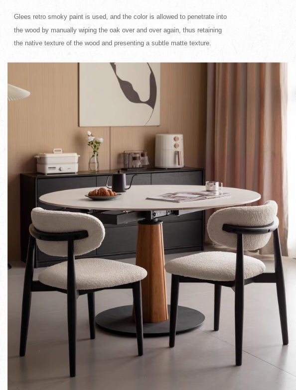 4 pcs Oak Solid Wood, Solid Rubberwood Modern Soft Dining Chair