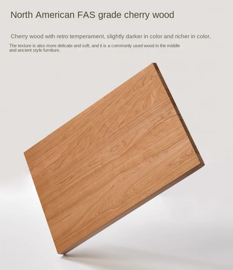 Cherry Wood Solid Wood Retro Square Makeup Stool