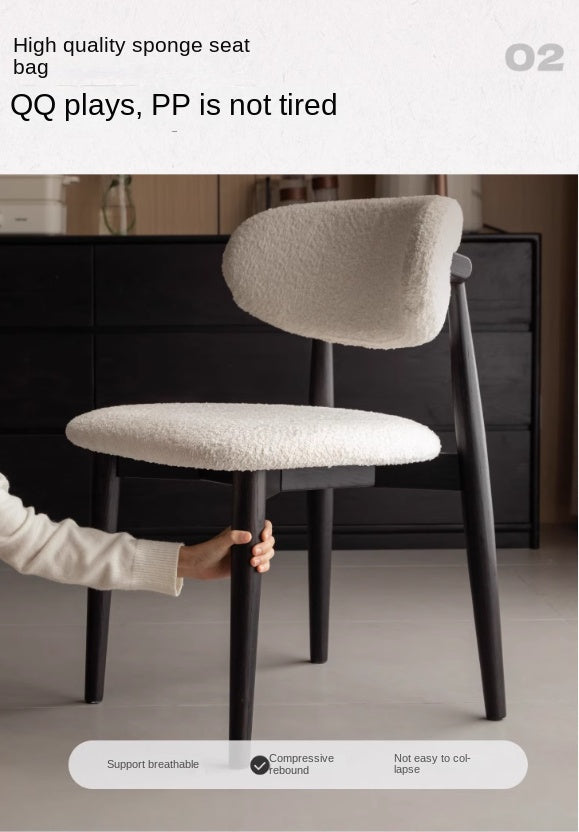 4 pcs Oak Solid Wood Modern Soft Dining Chair