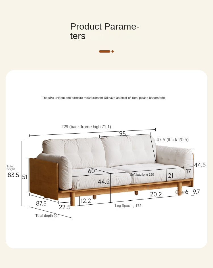 Rubber Solid Wood Modern Soft Sofa