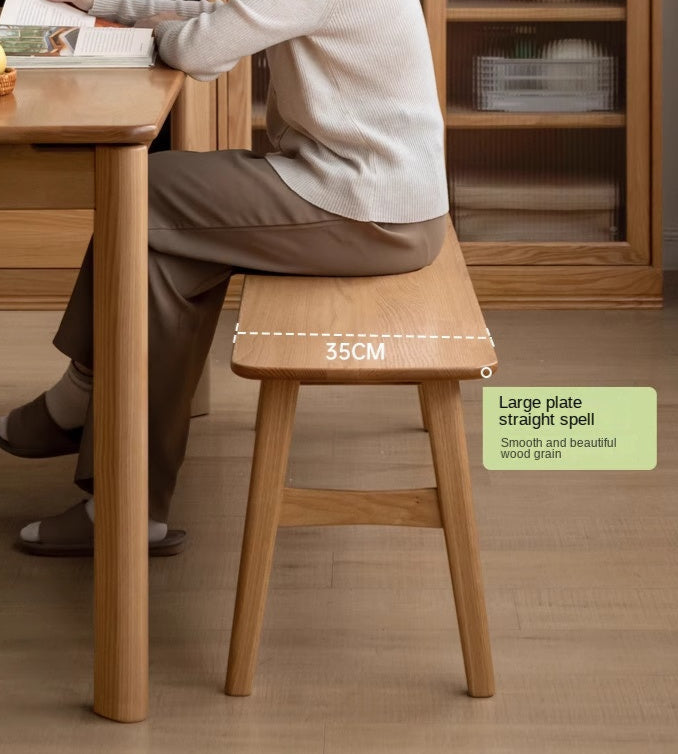 Oak Solid Wood Modern Long Bench