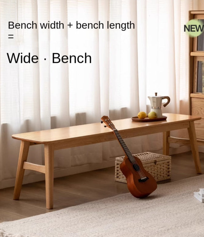 Oak Solid Wood Modern Long Bench