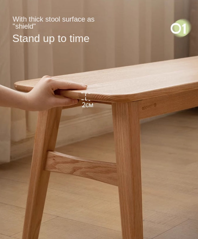 Oak Solid Wood Modern Long Bench