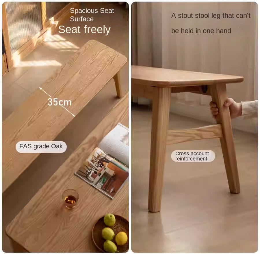 Oak Solid Wood Modern Long Bench