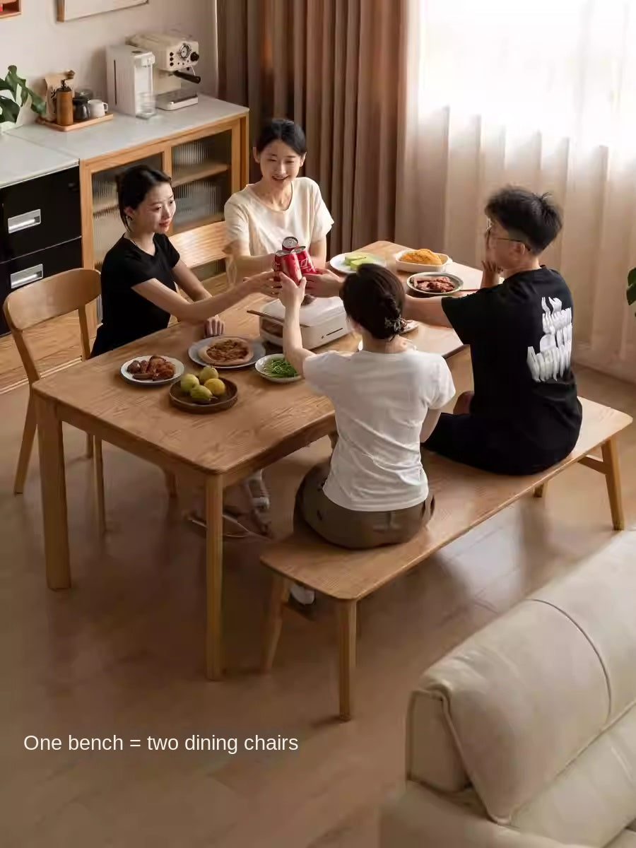 Oak Solid Wood Modern Long Bench