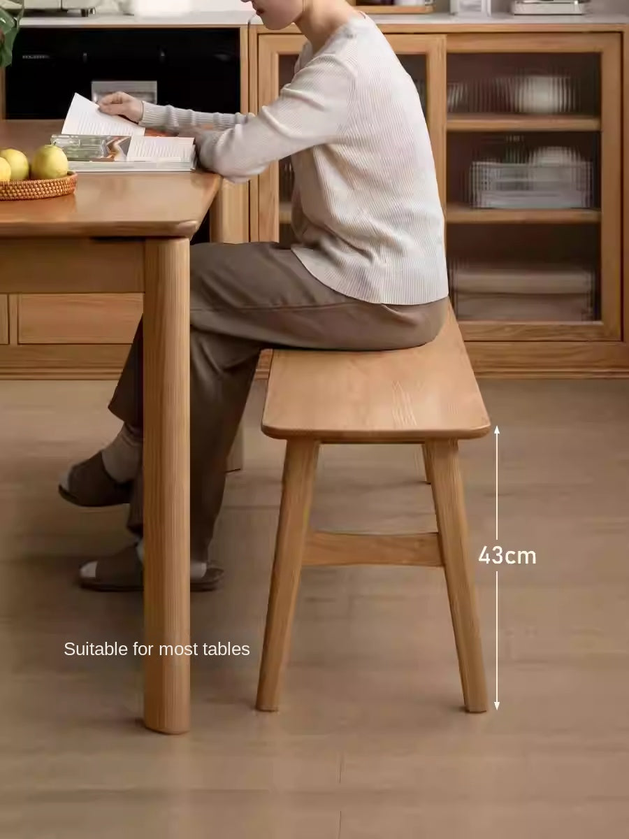 Oak Solid Wood Modern Long Bench