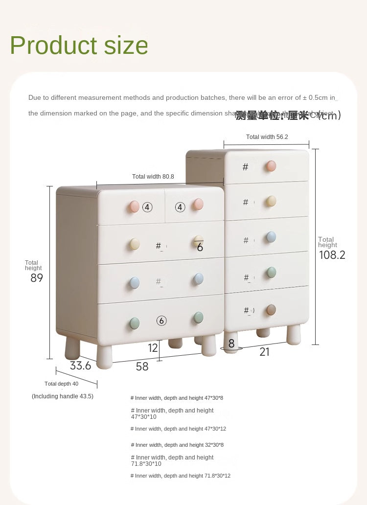 Rubber Solid Wood Children's Storage Cabinet.