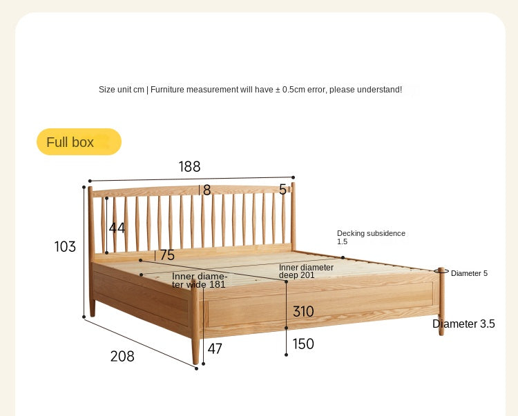 Oak Solid Wood Windsor Box Bed Nordic Modern