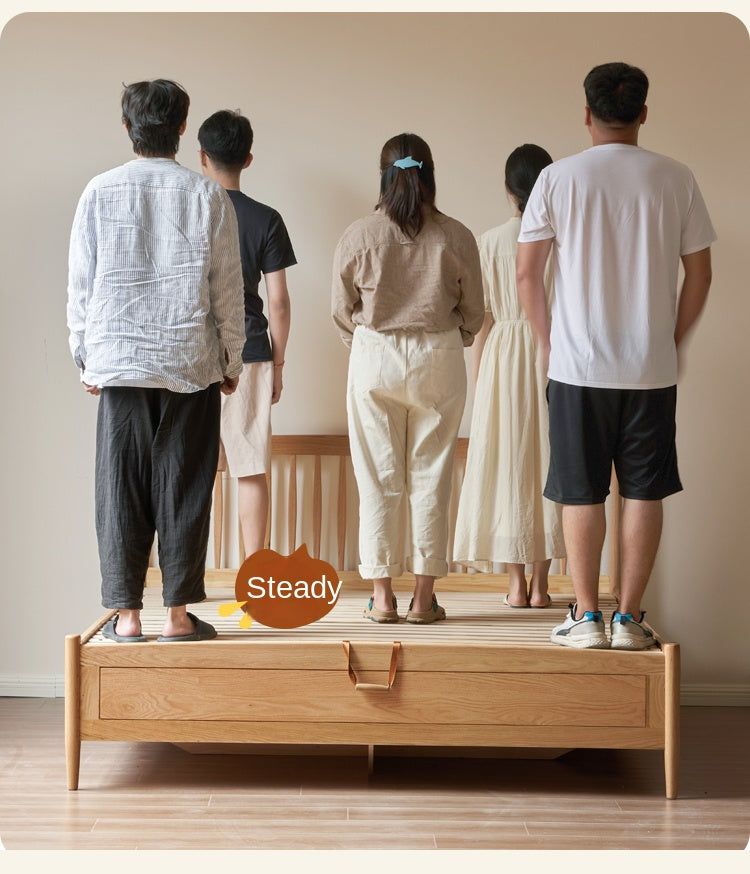 Oak Solid Wood Windsor Box Bed Nordic Modern