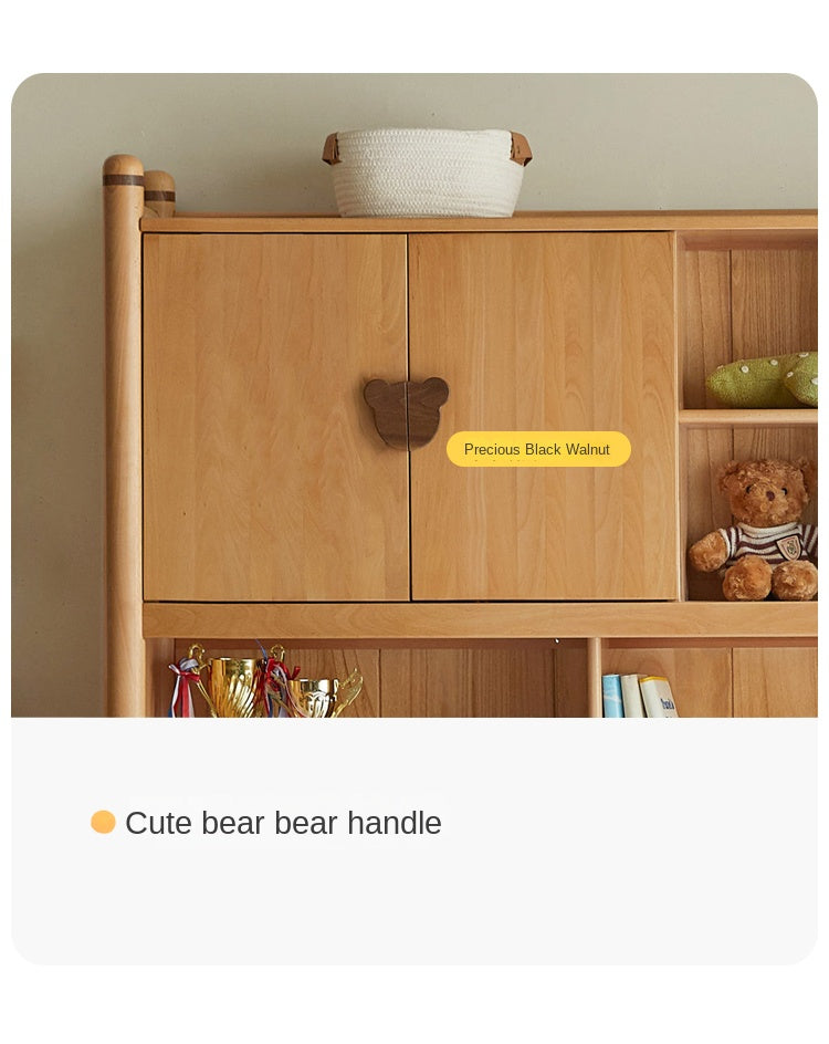 Oak Solid Wood Kids Storage Bed with Built-In Bookcase Headboard and Lift Storage