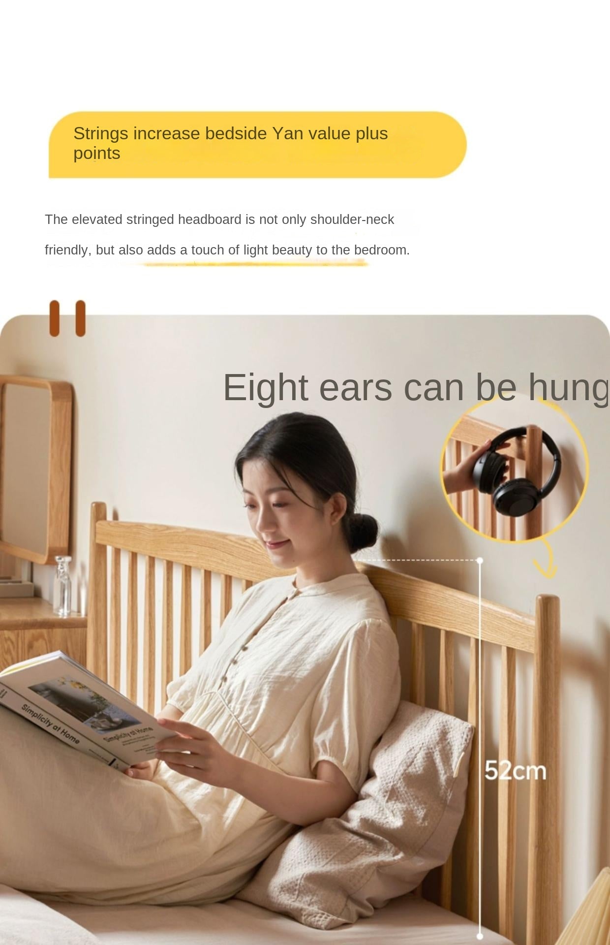 Oak Solid Wood Windsor Box Bed Nordic Modern