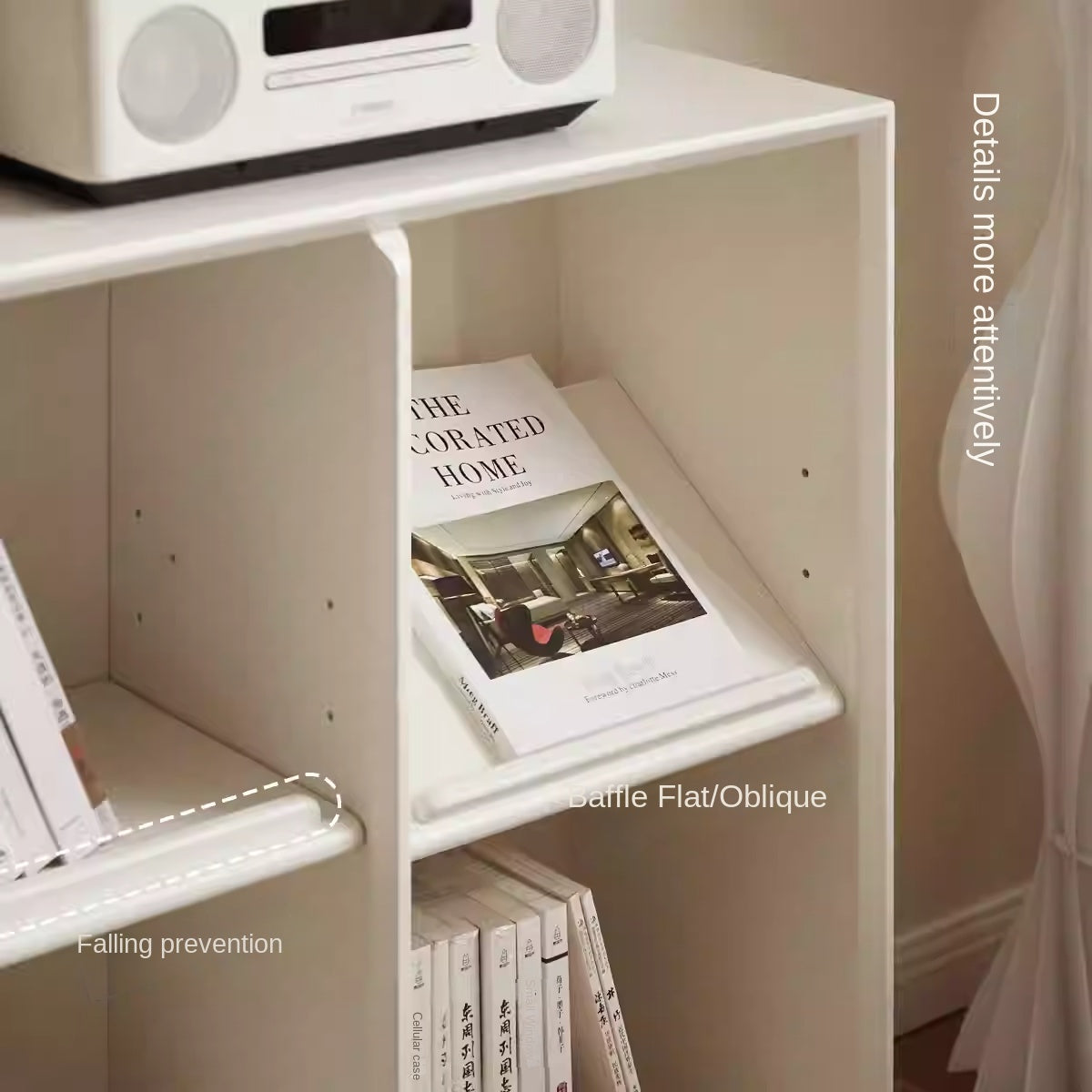 Rubber Solid Wood Modern Bookcase.