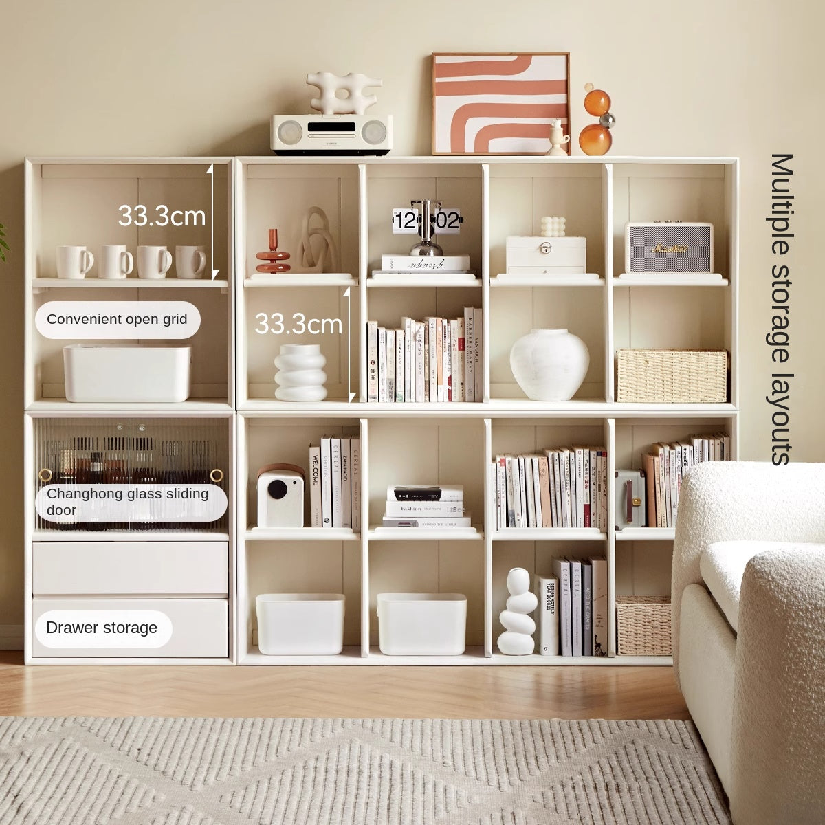 Rubber Solid Wood Modern Bookcase.