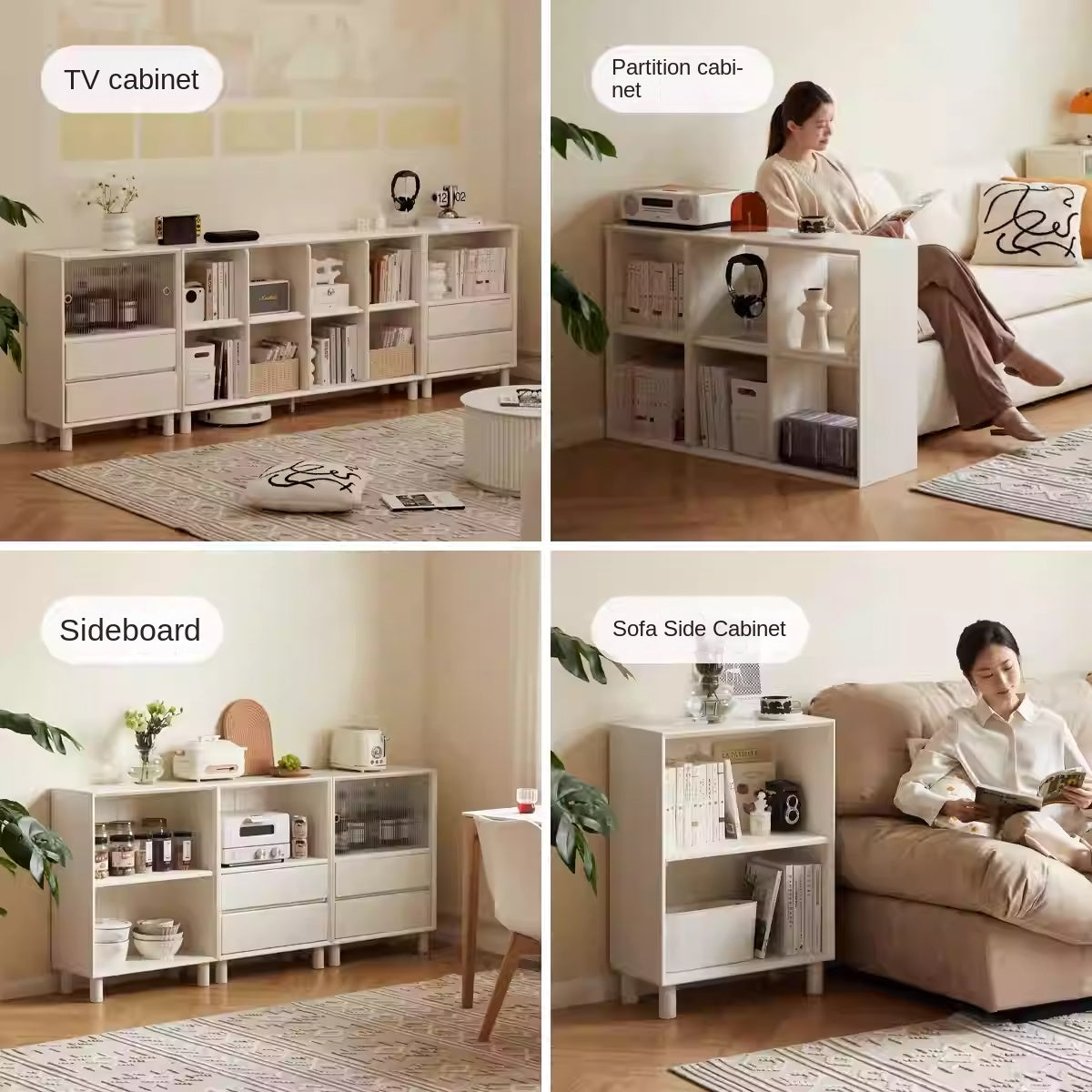 Rubber Solid Wood Modern Bookcase.