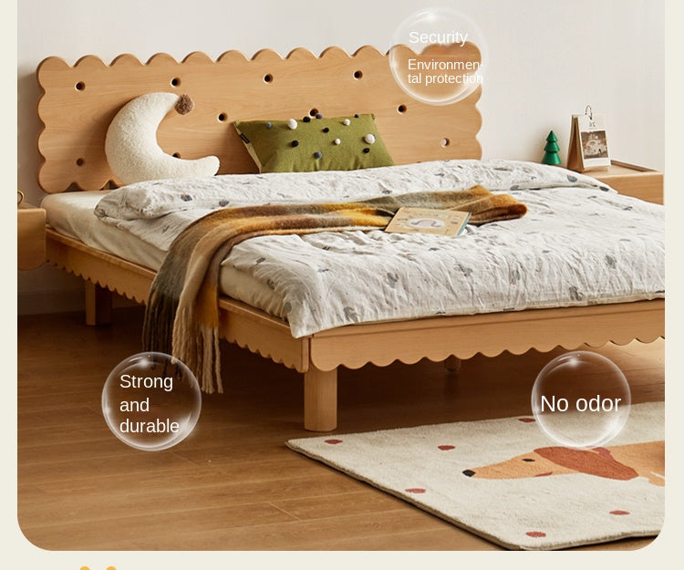 Beech Solid Wood Children's with Scalloped Frame biscuit bed