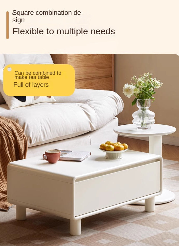 Oak Solid Wood Modern Creative Cream Style Coffee Table.