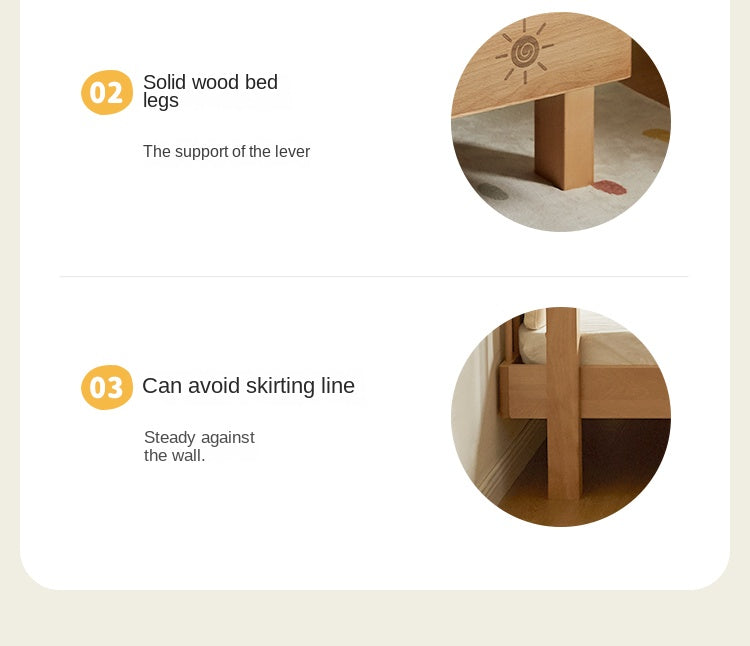 European Beech Solid Wood Modern Children's Bed