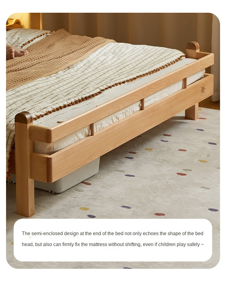 European Beech Solid Wood Modern Children's Bed