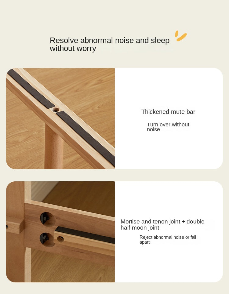 European Beech Solid Wood Modern Children's Bed