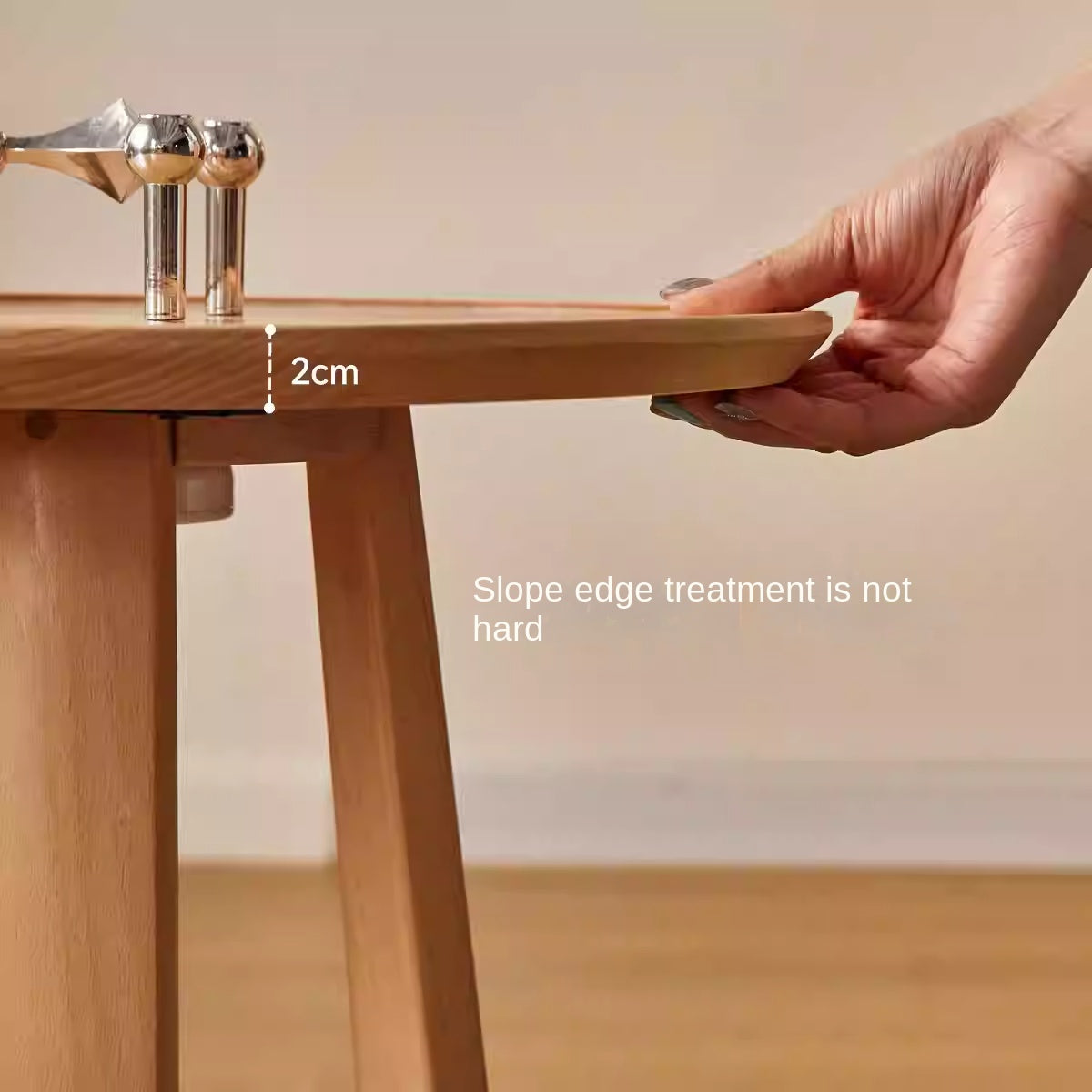 Beech Solid Wood Nordic Side Table.