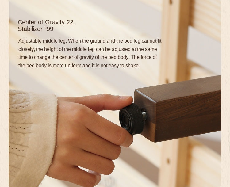 Black Walnut Solid Wood American Large Board Vintage Double Bed