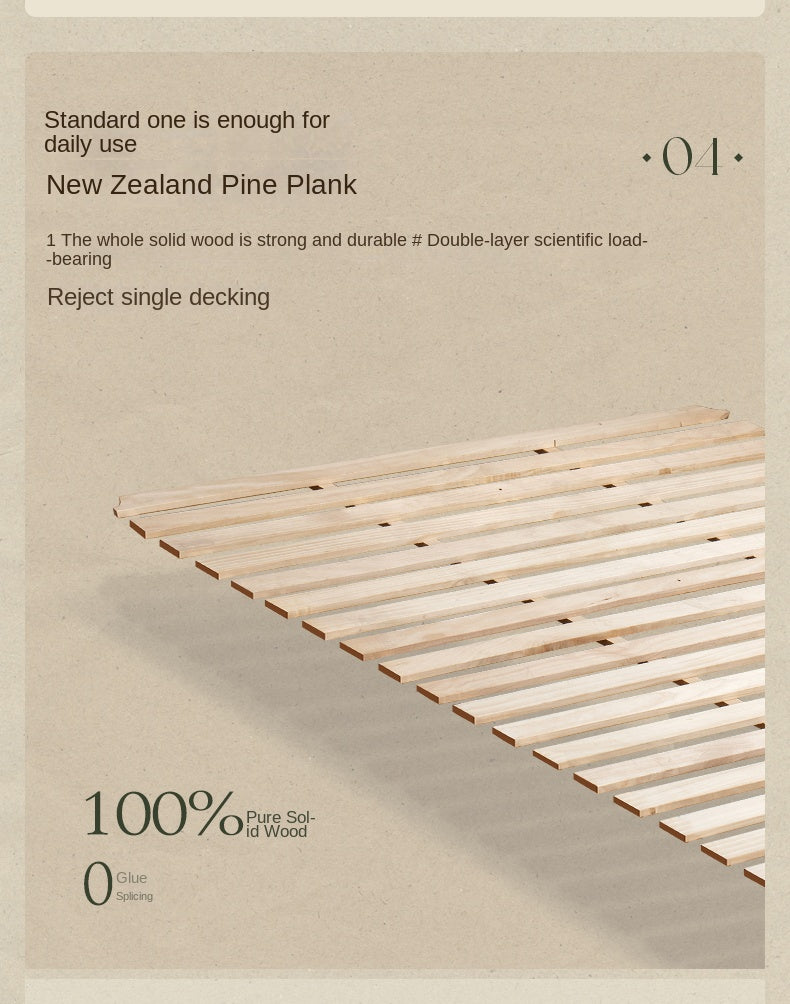 Rubberwood Solid Wood Soft Backrest Bed French Style