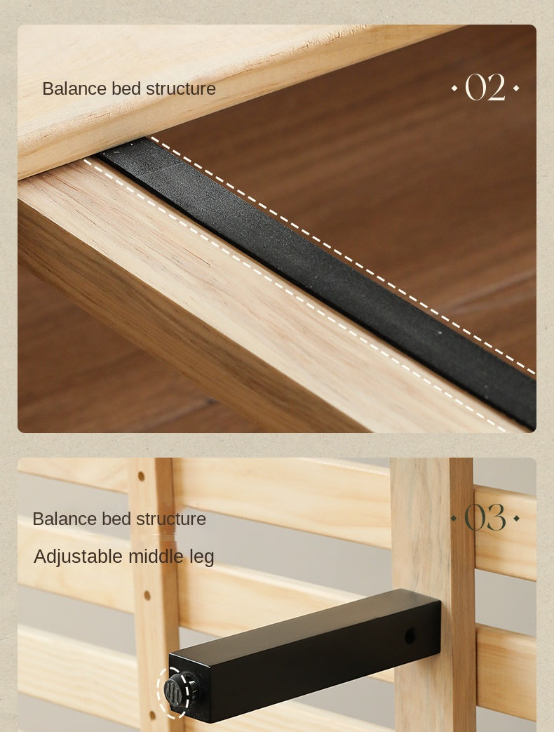 Rubberwood Solid Wood Soft Backrest Bed French Style