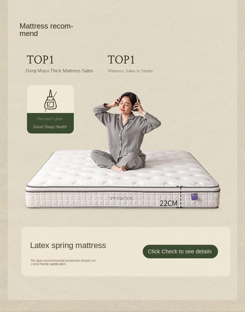 Rubberwood Solid Wood Soft Backrest Bed French Style