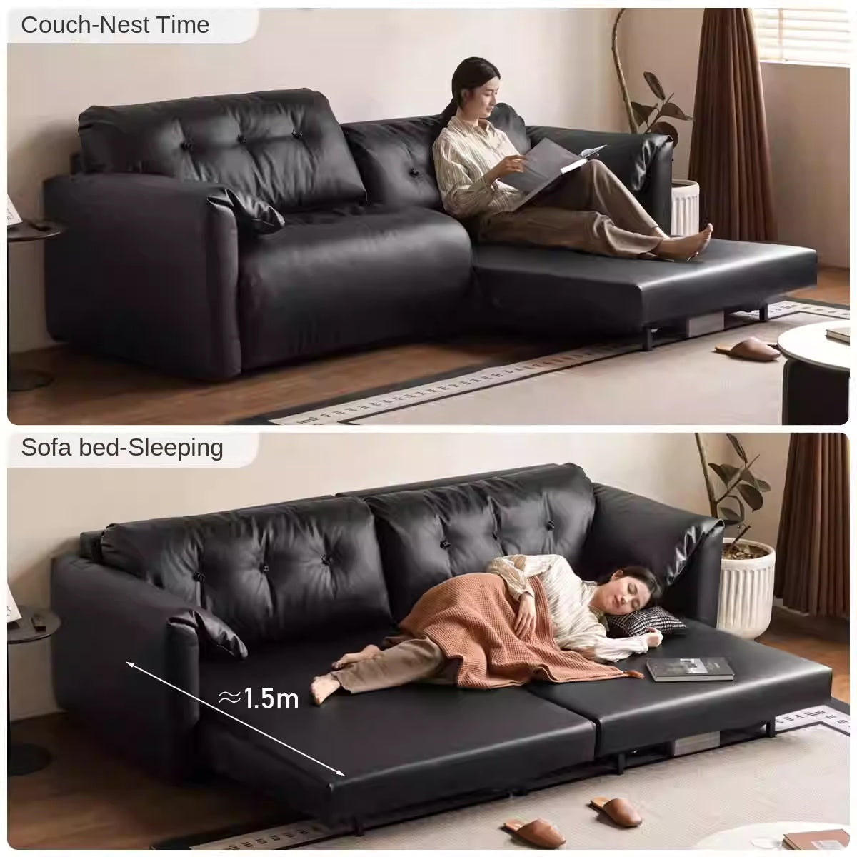 Ecological cloud leather Sofa Bed