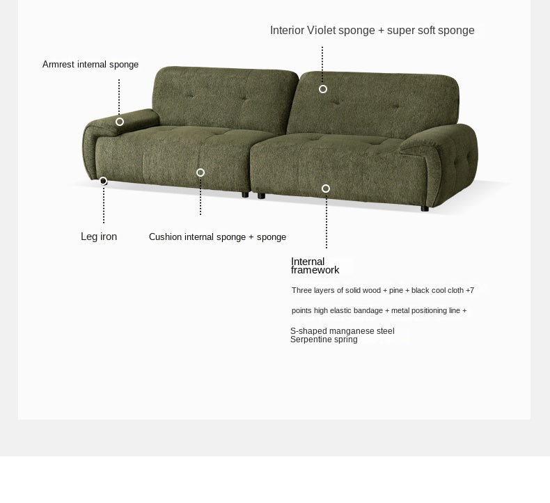 Fabric Sofa, Vintage High Backrest Chenille sofa
