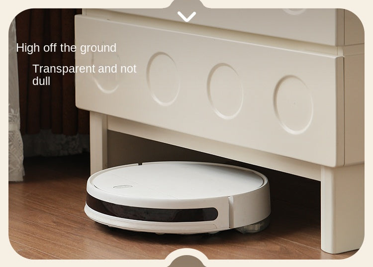 Solid Rubberwood French Cream Wind Drawer Cabinet.