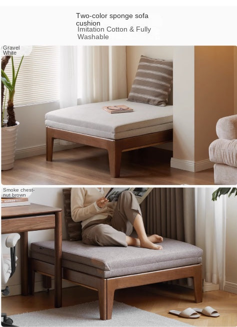 Oak, Solid RubberWood, Beech Solid Wood Sofa Bed Folding Single Bed
