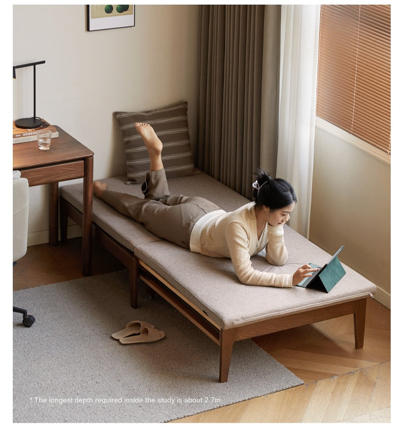 Oak, Solid RubberWood, Beech Solid Wood Sofa Bed Folding Single Bed