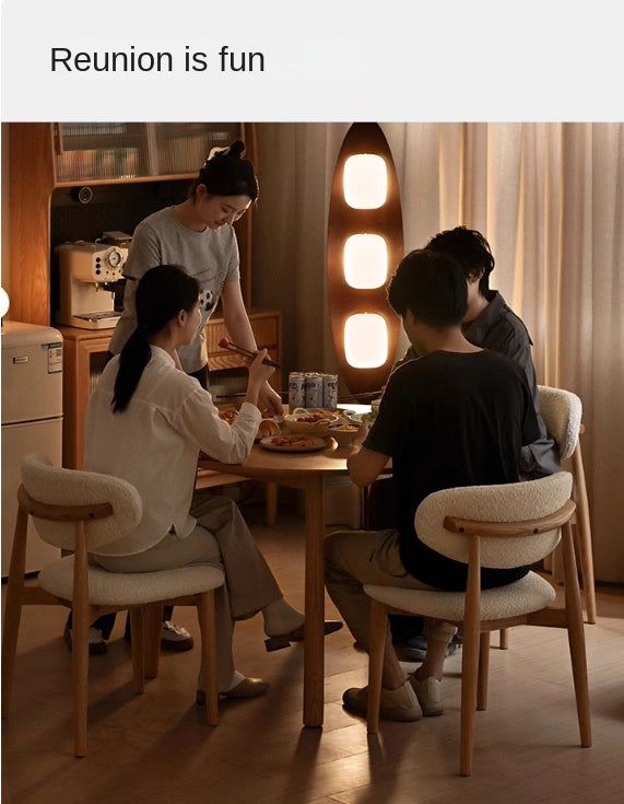 Oak Solid Wood Round Dining Table