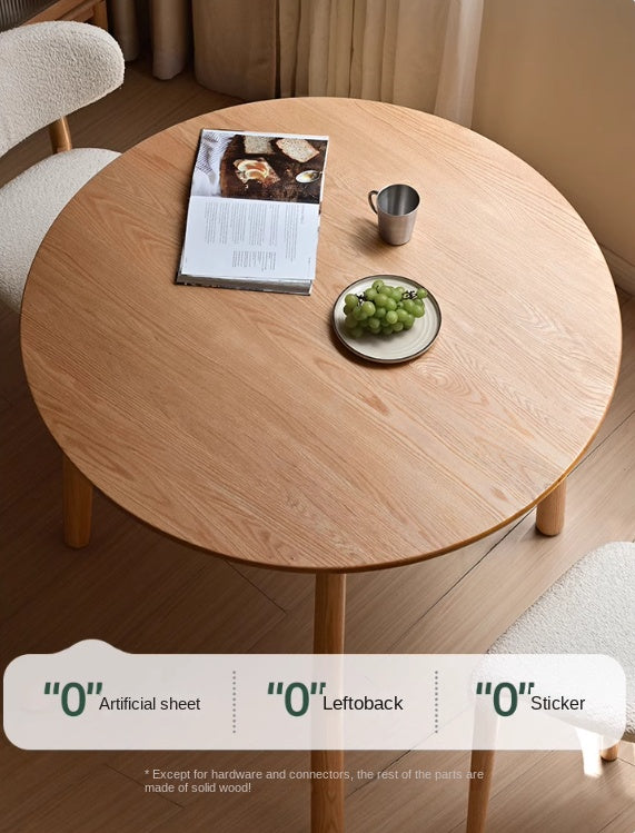 Oak Solid Wood Round Dining Table