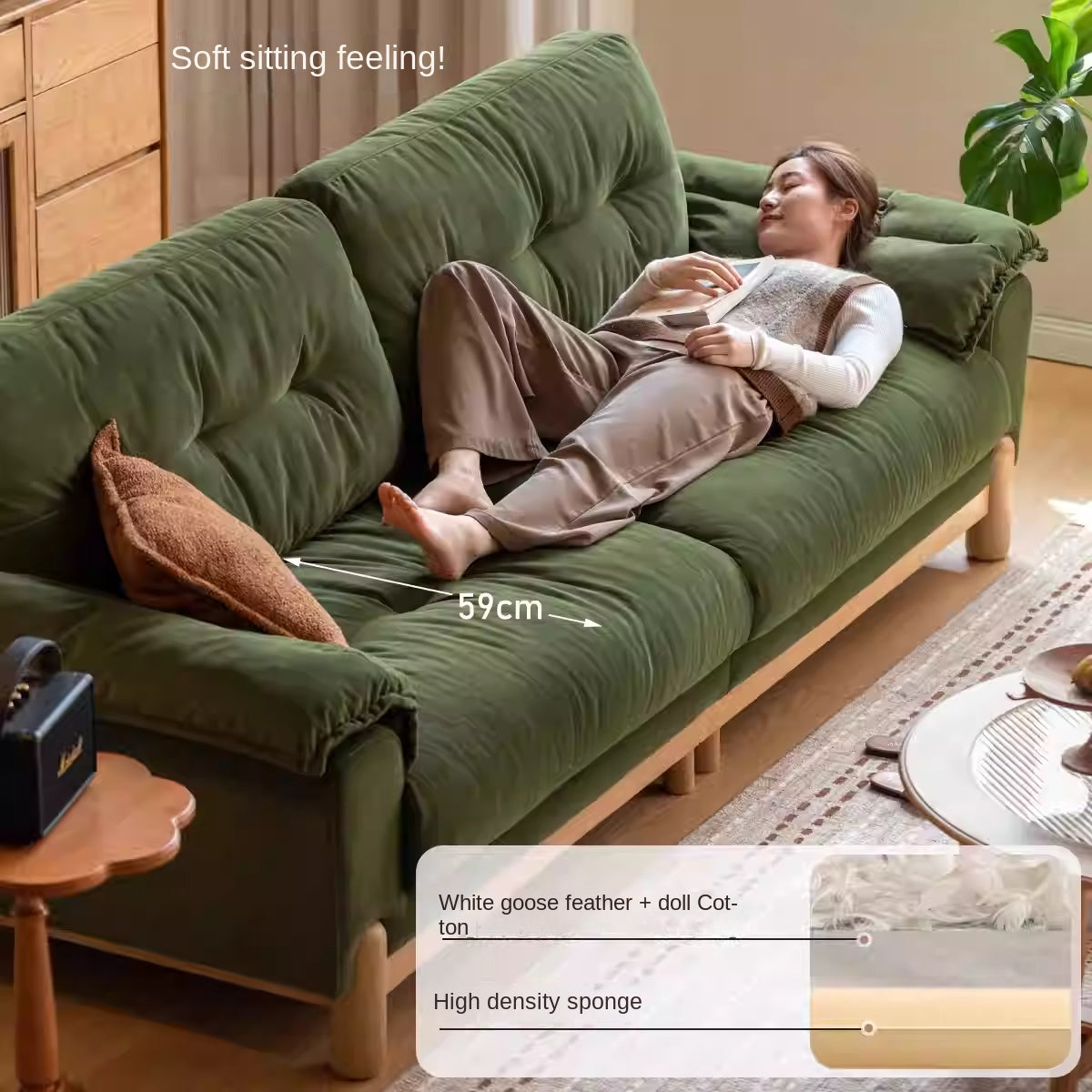 Beech Solid Wood cat scratching cloth sofa