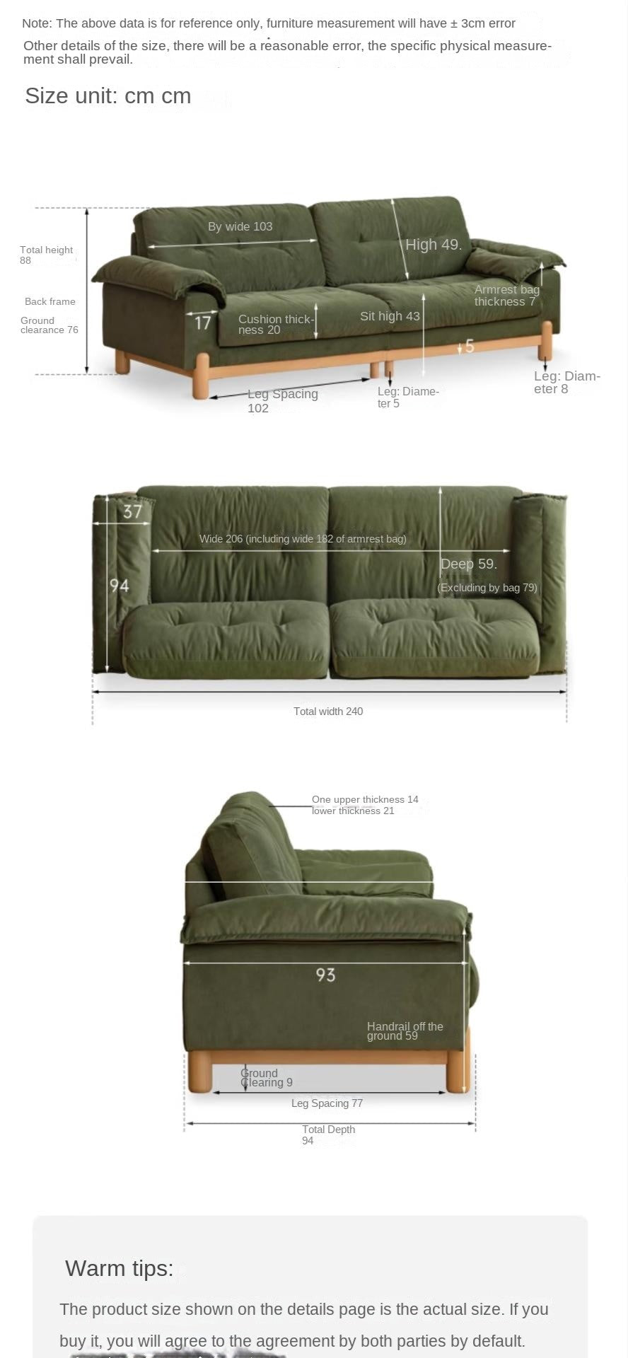 Beech Solid Wood cat scratching cloth sofa