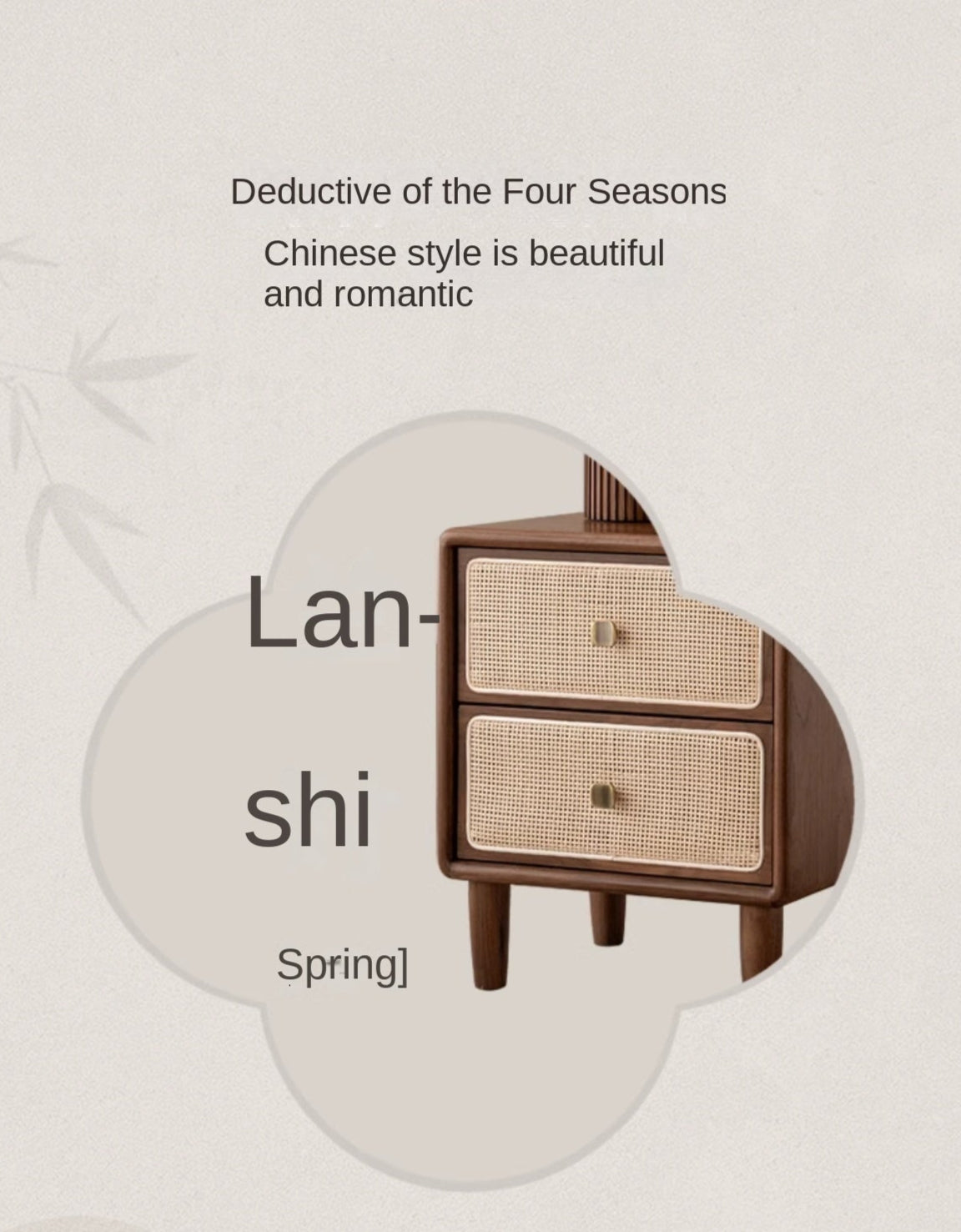 Black Walnut, Beech Solid Wood Nightstand.