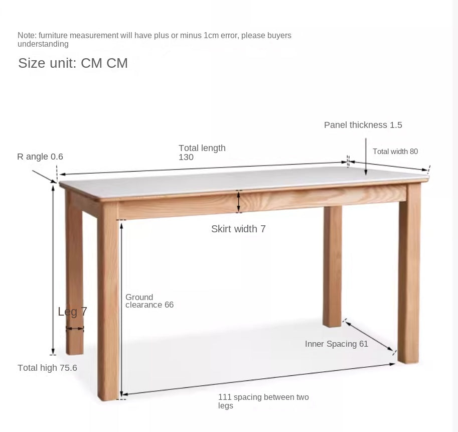 Oak, Beech Solid Wood Modern Slate Dining Table