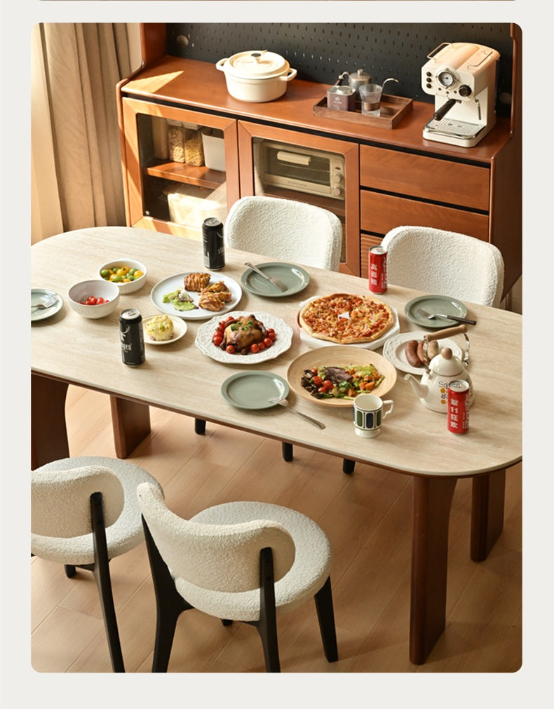 Poplar Solid Wood Rock French Retro Dining Table