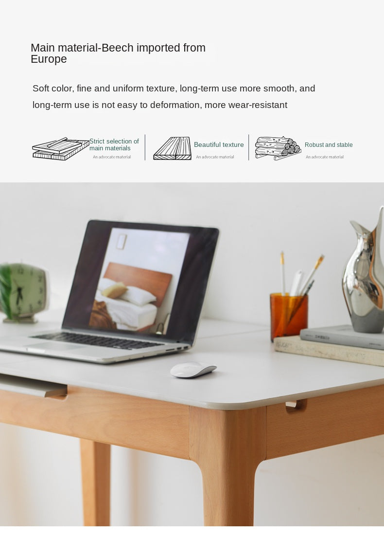 Beech Solid Wood Rock Plate Folding Dining Table