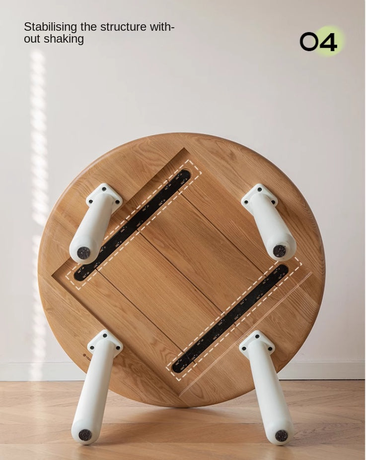 Oak Solid Wood Modern Round Negotiation Dining Table