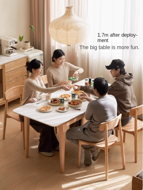Beech Solid Wood Rock Plate Folding Dining Table