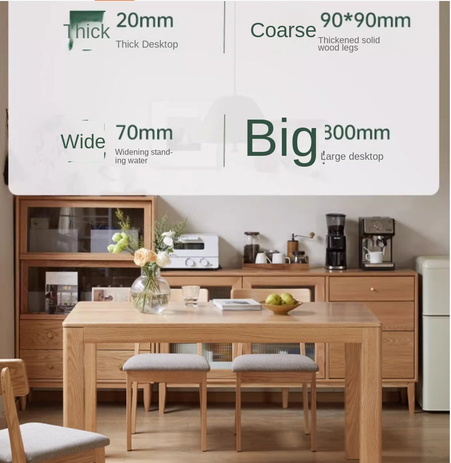 Oak, Red Oak Solid Wood Rectangular Dining Table