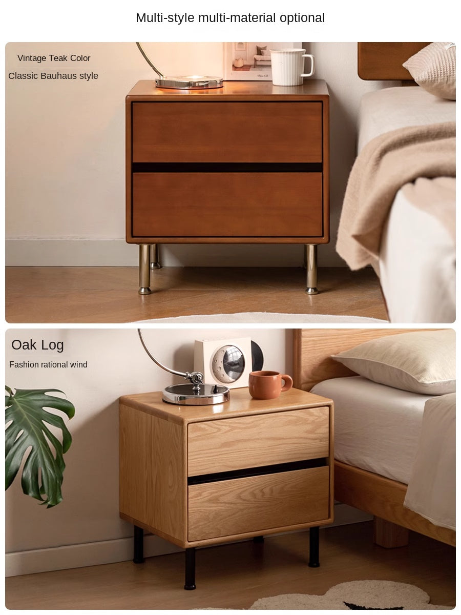 Beech Solid Wood Light Luxury Style Nightstand