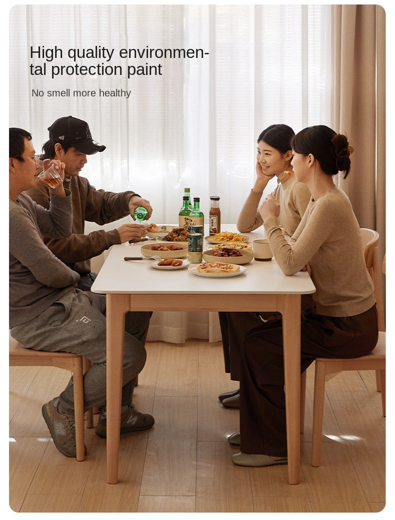 Beech Solid Wood Rock Plate Folding Dining Table