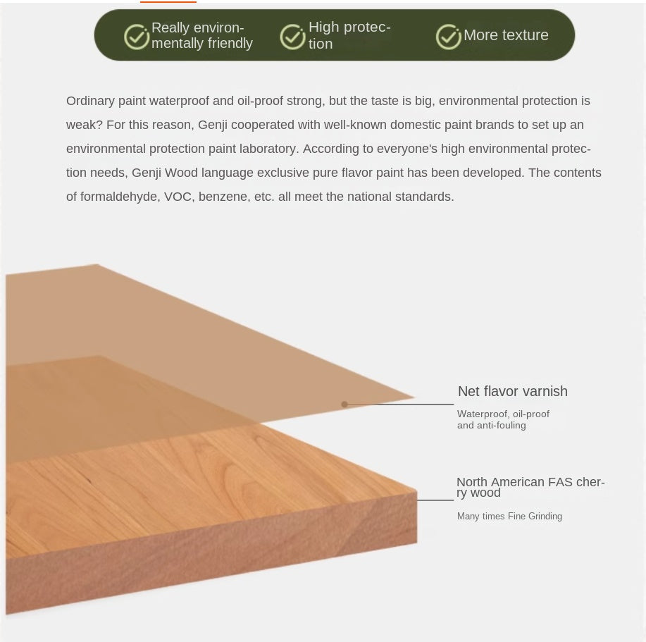 Сherry Solid Wood Modern Dining Table
