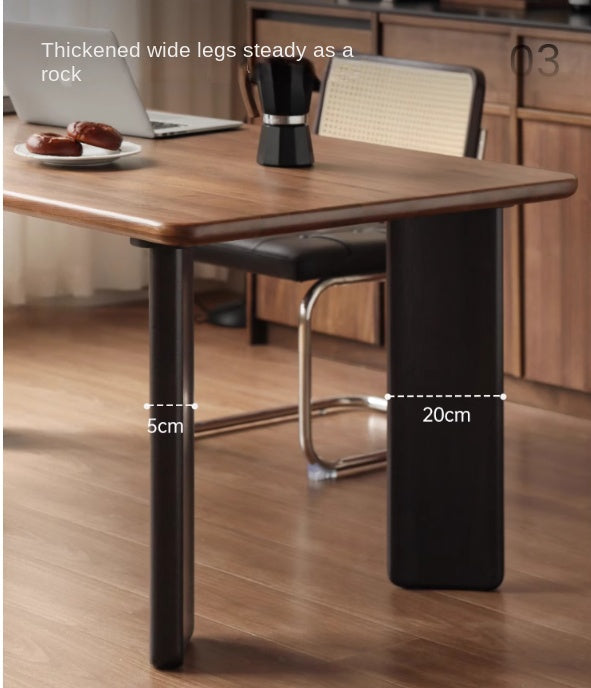 Black Walnut Solid Wood Light Luxury Rectangular Dining Table