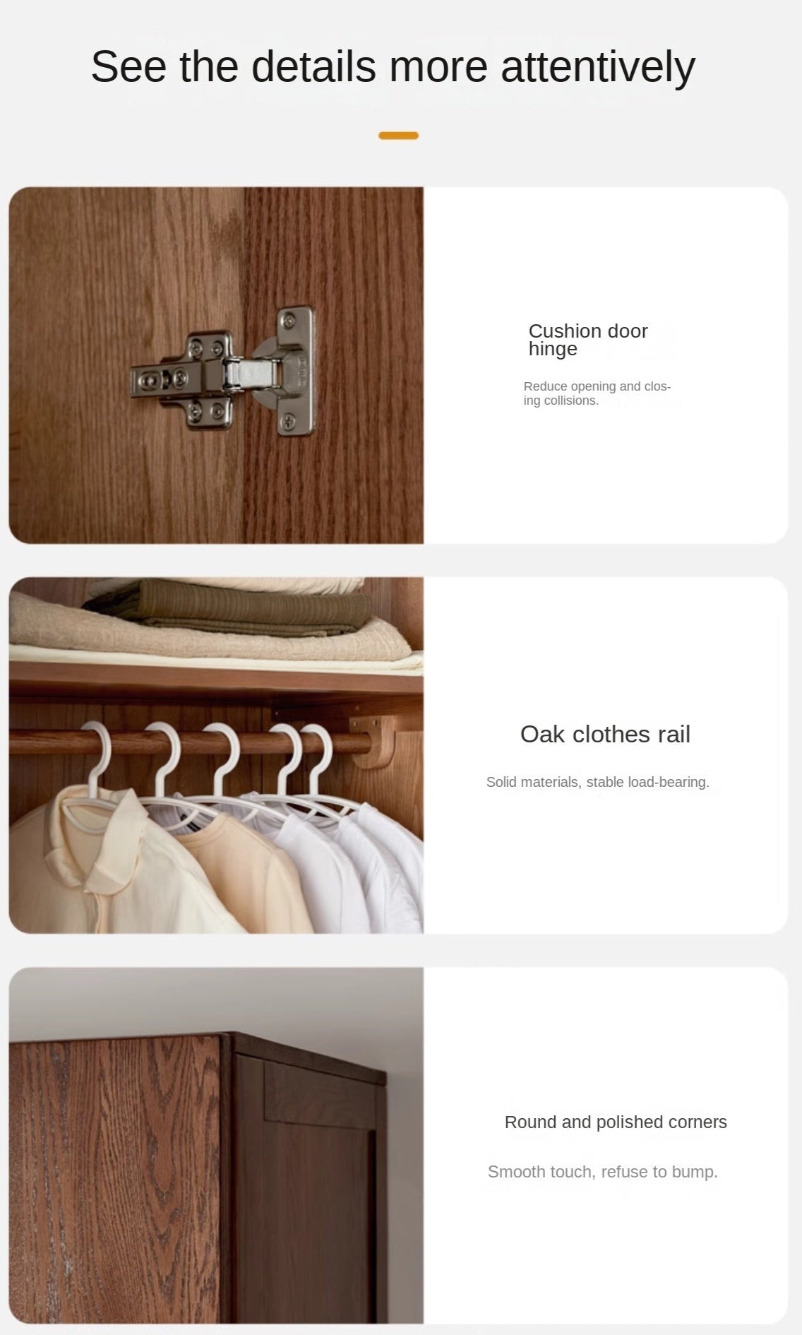 Oak solid wood wardrobe